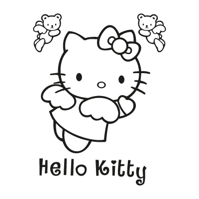 Download Hello Kitty Black Vector Logo Free Download SVG, PNG, EPS, DXF File