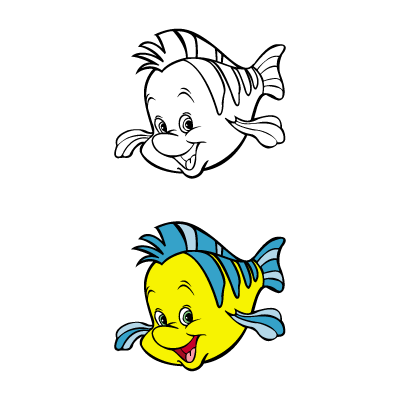 The little mermaid - Flounder vector free download