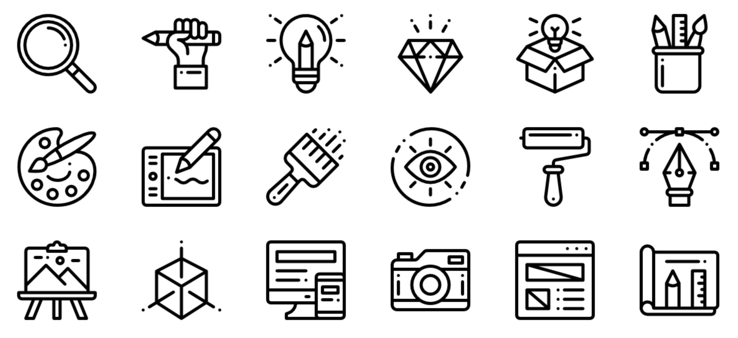 Download 50 Graphic design icons vector free download